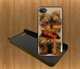 yorkie Custom Case/Cover FOR Apple iPhone 4 5 samsung S3 /S4 BLACK/WHITE WITH FREE SCREEN PROTECTOR 