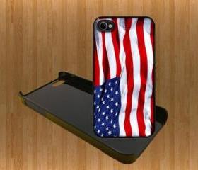 US Flag Custom Case/Cover FOR Apple IPhone 4 5 Samsung S3 /S4 BLACK/WHITE WITH FREE SCREEN PROTECTOR