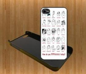 Troll ffffuuuuu Custom Case/Cover FOR Apple IPhone 4 5 Samsung S3 /S4 BLACK/WHITE WITH FREE SCREEN PROTECTOR