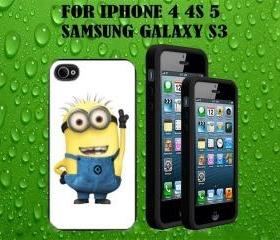 Despicable me Custom Case/Cover FOR Apple IPhone 4 5 Samsung S3 /S4 BLACK/WHITE WITH FREE SCREEN PROTECTOR