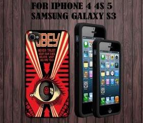 Obey All Seeing Eye Custom Case/Cover FOR Apple IPhone 4 5 Samsung S3 /S4 BLACK/WHITE WITH FREE SCREEN PROTECTOR