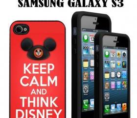 Keep Calm An Think Disney Custom Case/Cover FOR Apple IPhone 4 5 Samsung S3 /S4 BLACK/WHITE WITH FREE SCREEN PROTECTOR