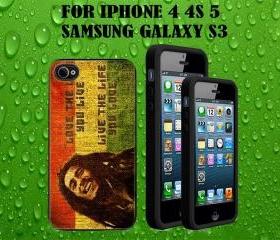 Bob Marley Smoking custom Case/Cover FOR Apple IPhone 4 5 Samsung S3 /S4 BLACK/WHITE WITH FREE SCREEN PROTECTOR